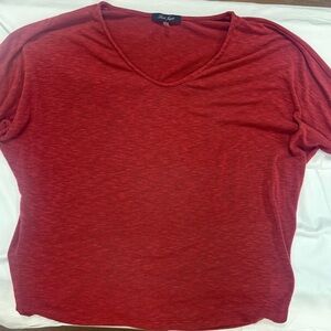 V-Neck Women's Top maroon.
